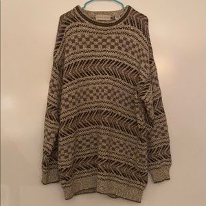 Robert Stock XXL 100% Cotton LW Brown Tan Sweater!